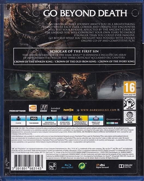 Dark Souls II Scholar of the First Sin - PS4 (A Grade) (Genbrug)